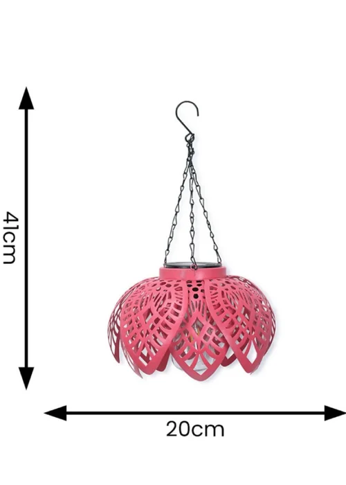 ValueLights Coral Artichoke Hanging Solar Light (41cm x 20cm x 20cm) - One Size Image 5