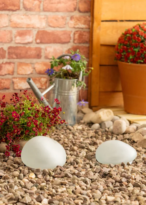 ValueLights Pebble Solar Lights Set of 2 (10.9cm x 12.5cm x 16.7cm) - One Size Image 3