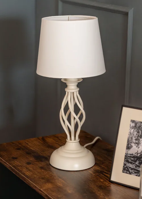 ValueLights Memphis Cream Table Lamp (30cm x 19cm x 19cm) - One Size Image 1