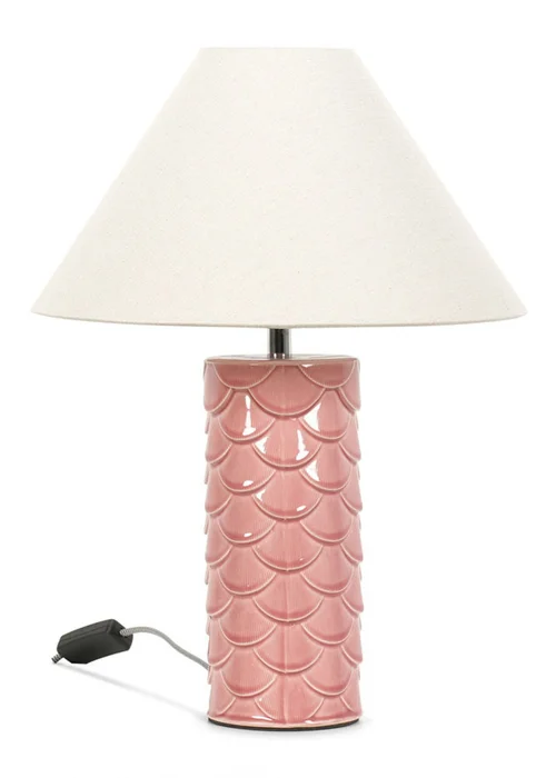 ValueLights Athena Coral Ceramic Table Lamp (43cm x 32.5cm x 32.5cm) - One Size Image 2