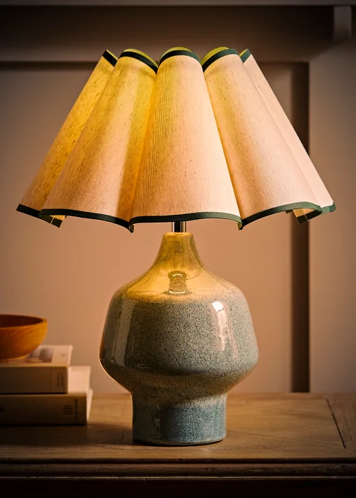 ValueLights Jamie Green Ceramic Table Lamp (43cm x 36cm x 36cm) - One Size Image 3