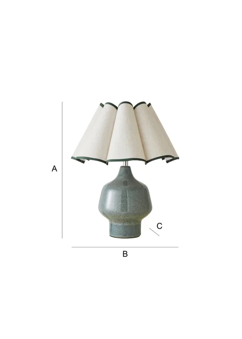 ValueLights Jamie Green Ceramic Table Lamp (43cm x 36cm x 36cm) - One Size Image 6