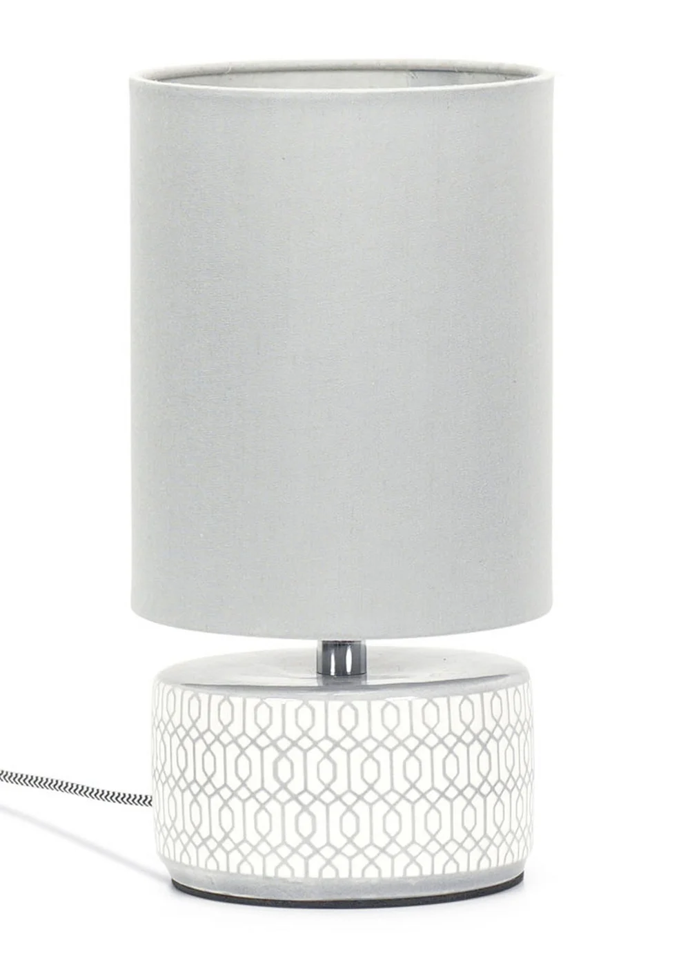 ValueLights Kaia Grey Ceramic Table Lamp (25.7cm x 13cm x 13cm) - One Size Image 2