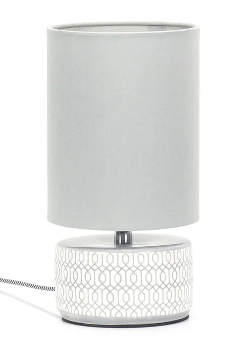 ValueLights Kaia Grey Ceramic Table Lamp (25.7cm x 13cm x 13cm) - One Size Image 2