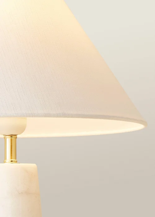 ValueLights Margot White Marble Table Lamp (45cm x 32cm x 32cm) - One Size Image 4