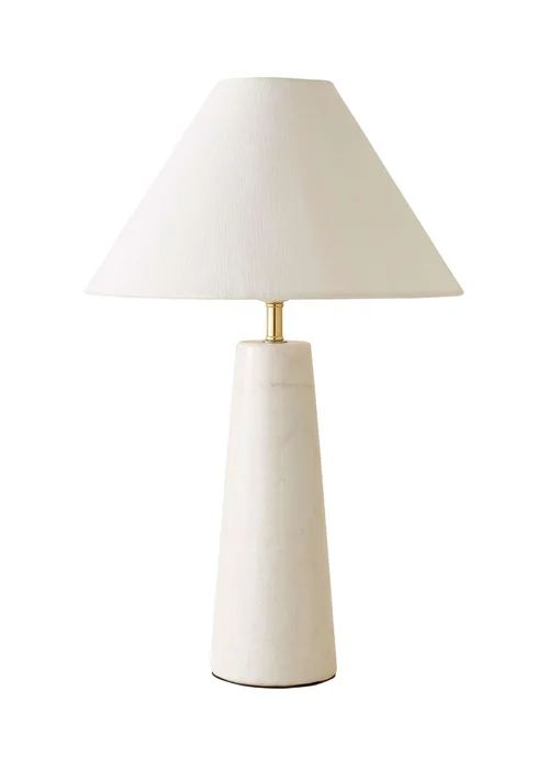 ValueLights Margot White Marble Table Lamp (45cm x 32cm x 32cm) - One Size Image 5