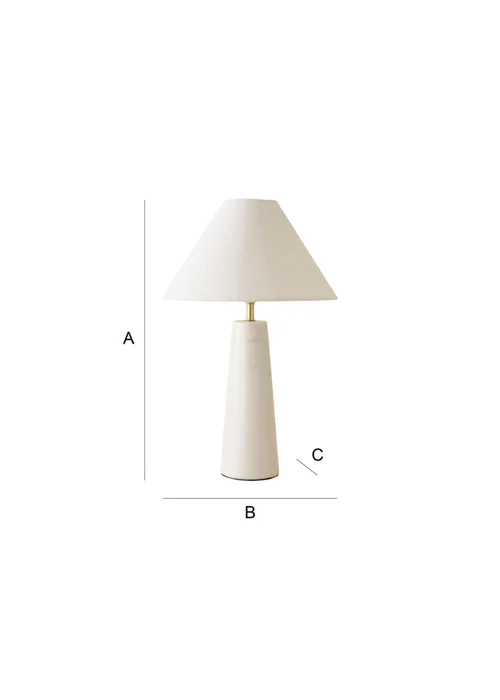 ValueLights Margot White Marble Table Lamp (45cm x 32cm x 32cm) - One Size Image 6
