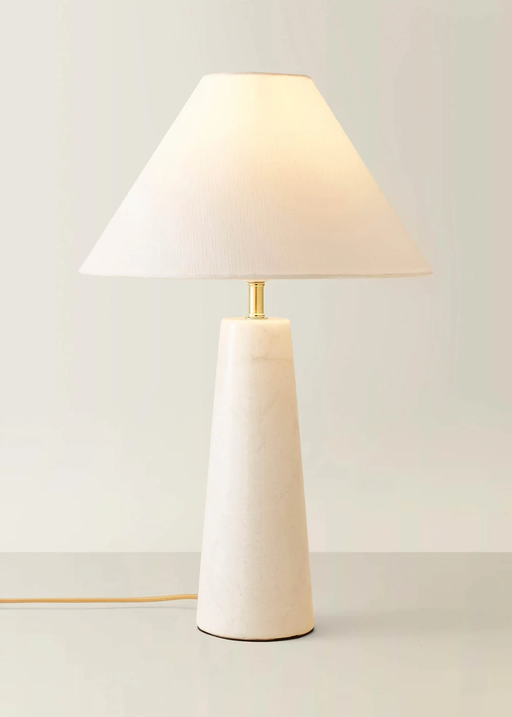 ValueLights Margot White Marble Table Lamp (45cm x 32cm x 32cm) - One Size Image 3