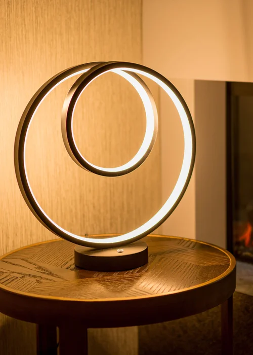 ValueLights Infinity Matt Black Loop Integrated LED Table Lamp (32cm x 30cm x 12cm) - One Size Image 1