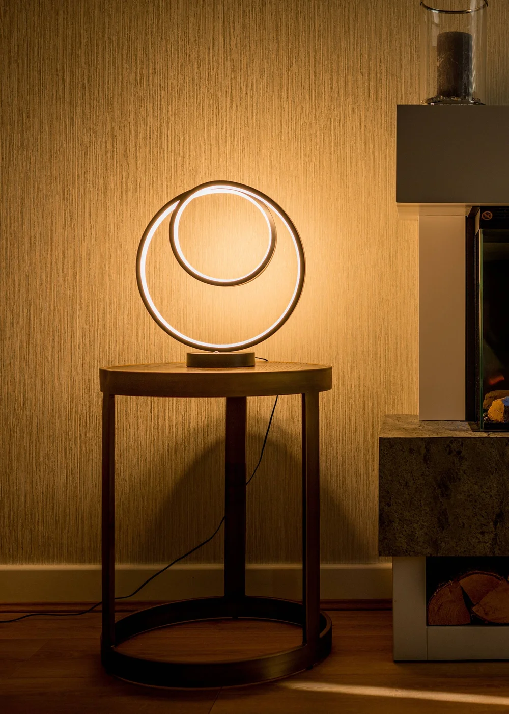 ValueLights Infinity Matt Black Loop Integrated LED Table Lamp (32cm x 30cm x 12cm) - One Size Image 2