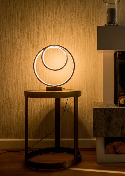 ValueLights Infinity Matt Black Loop Integrated LED Table Lamp (32cm x 30cm x 12cm) - One Size Image 2