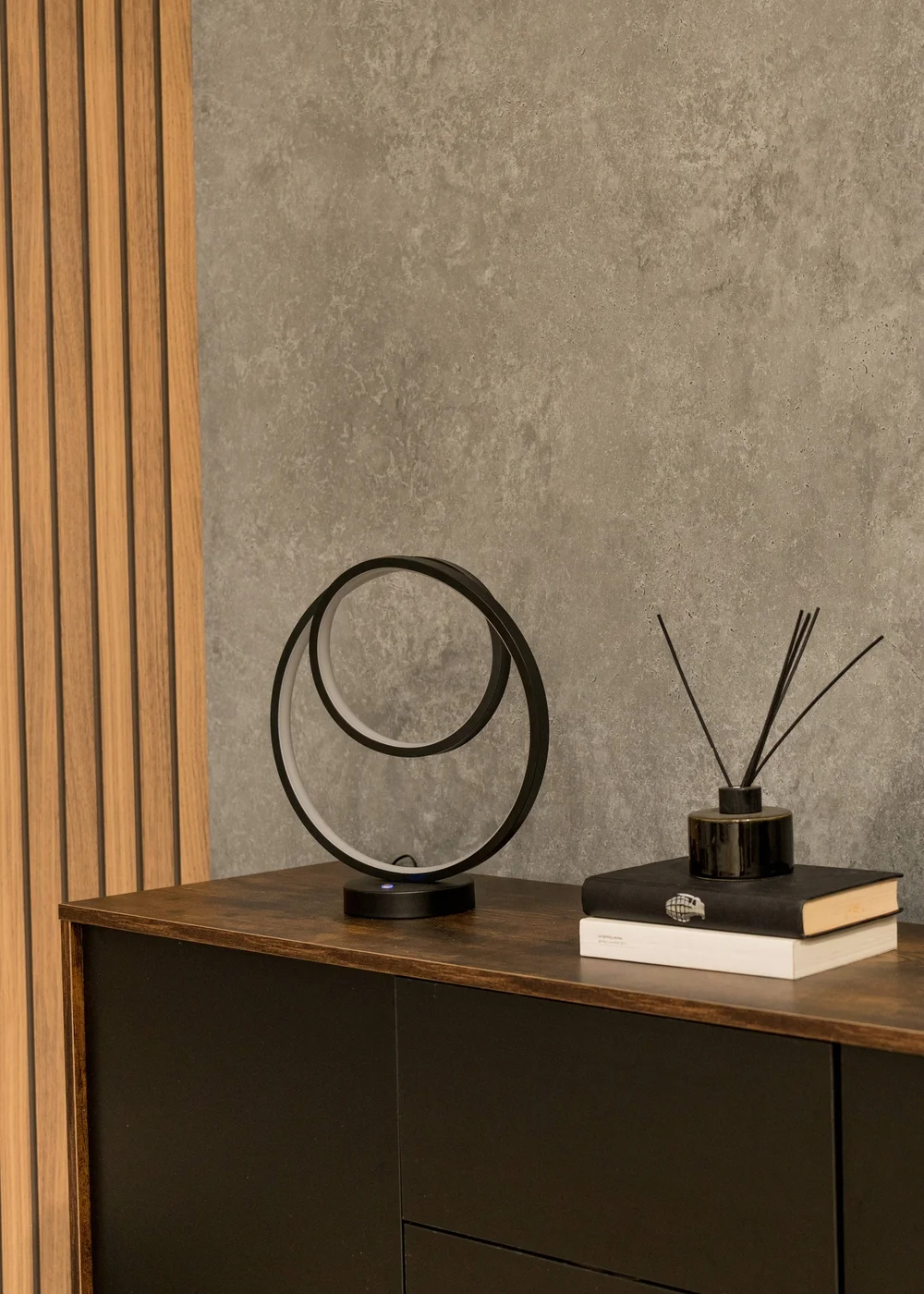 ValueLights Infinity Matt Black Loop Integrated LED Table Lamp (32cm x 30cm x 12cm) - One Size Image 5