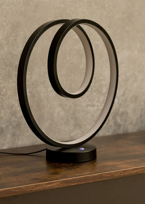 ValueLights Infinity Matt Black Loop Integrated LED Table Lamp (32cm x 30cm x 12cm) - One Size Image 3