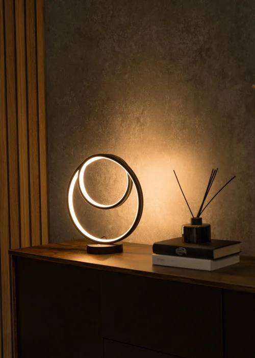 ValueLights Infinity Matt Black Loop Integrated LED Table Lamp (32cm x 30cm x 12cm) - One Size Image 4