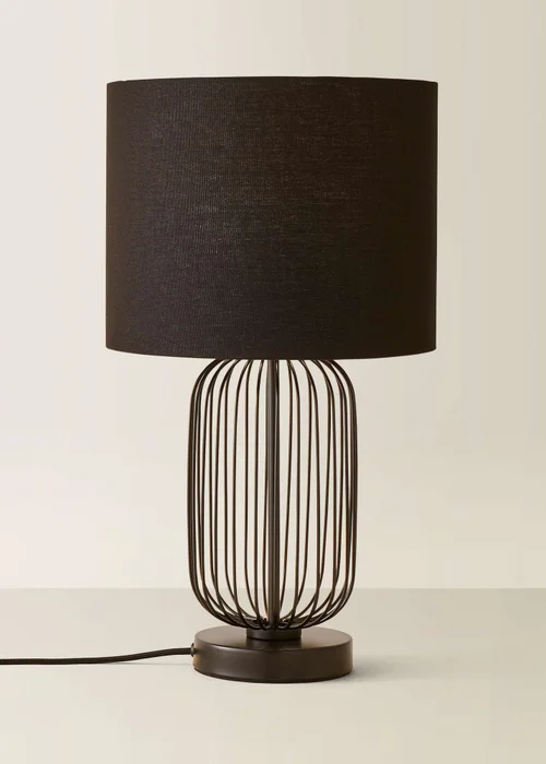 ValueLights Gabbia Black Metal Table Lamp (44.5cm x 25cm x 25cm) - One Size Image 3