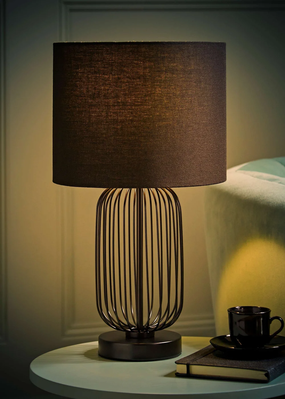 ValueLights Gabbia Black Metal Table Lamp (44.5cm x 25cm x 25cm) - One Size Image 2