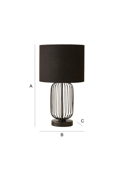 ValueLights Gabbia Black Metal Table Lamp (44.5cm x 25cm x 25cm) - One Size Image 6