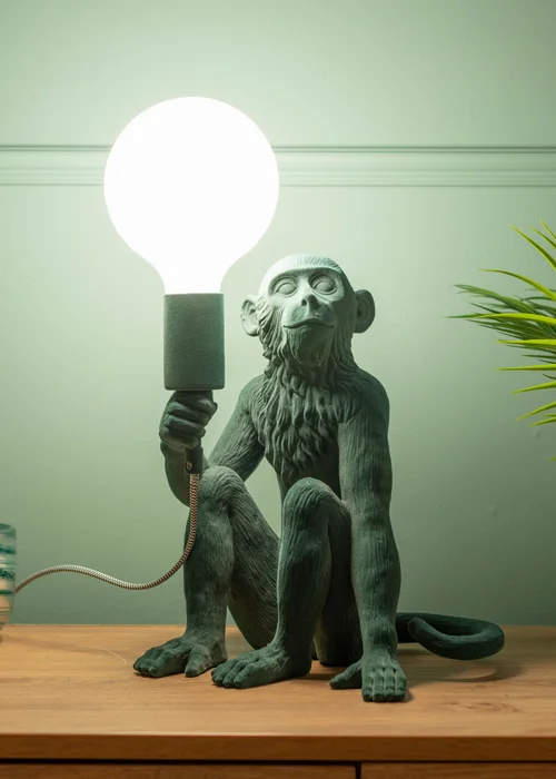 ValueLights George Green Velvet Monkey Table Lamp - One Size Image 5