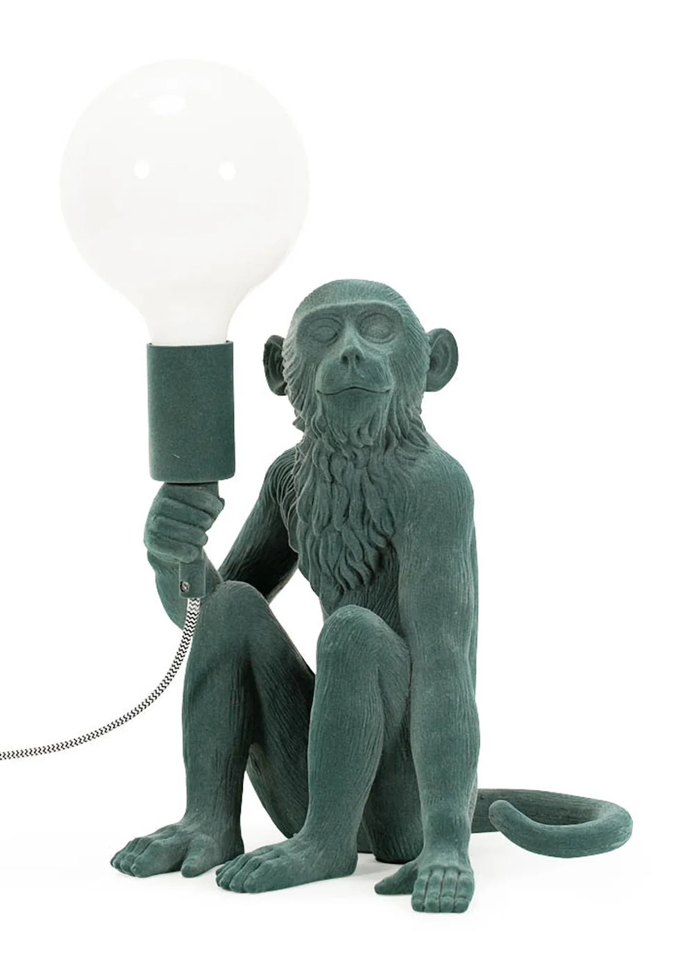 ValueLights George Green Velvet Monkey Table Lamp - One Size Image 2