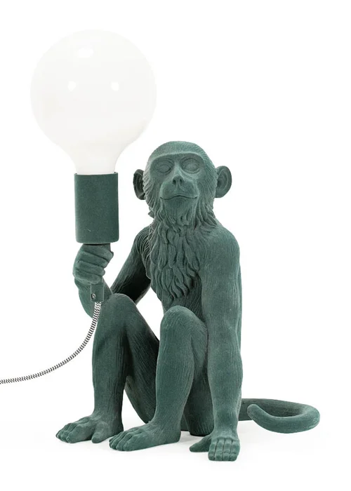 ValueLights George Green Velvet Monkey Table Lamp - One Size Image 2