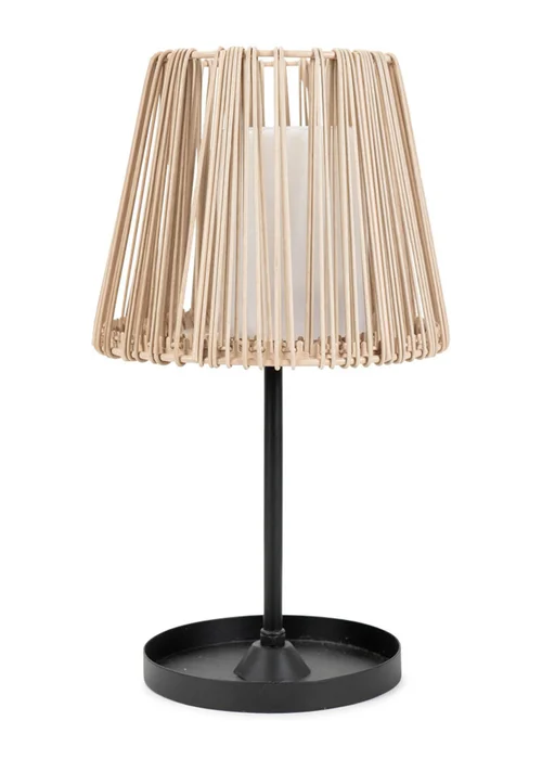 ValueLights Brown Rattan Solar Table Lamp (32cm x 18cm x 18cm) - One Size Image 2