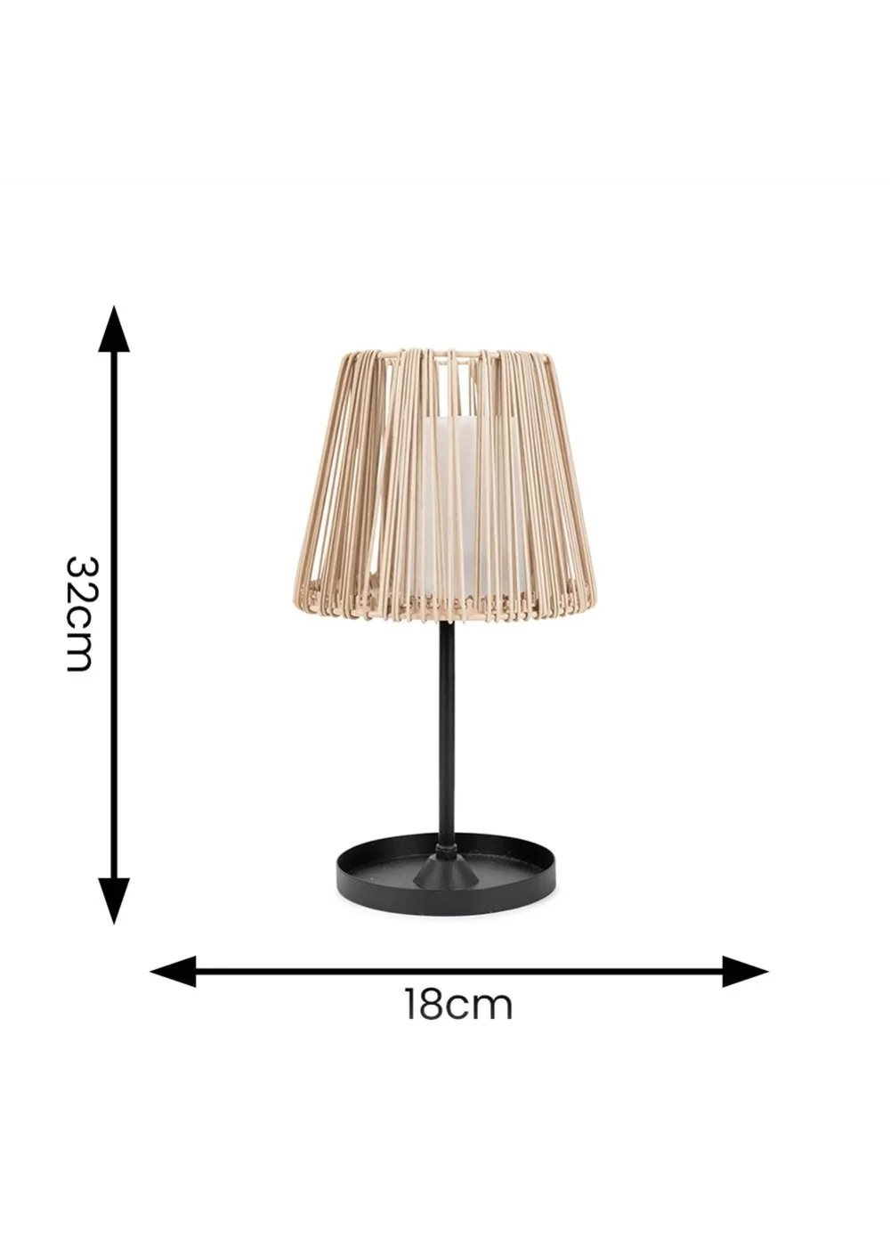 ValueLights Brown Rattan Solar Table Lamp (32cm x 18cm x 18cm) - One Size Image 6