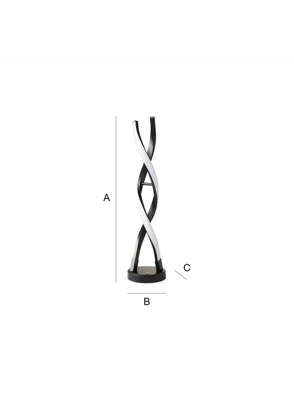 ValueLights Infinity Matt Black Double Twist Integrated LED Table Lamp (48cm x 12cm x 12cm) - One Size Image 6