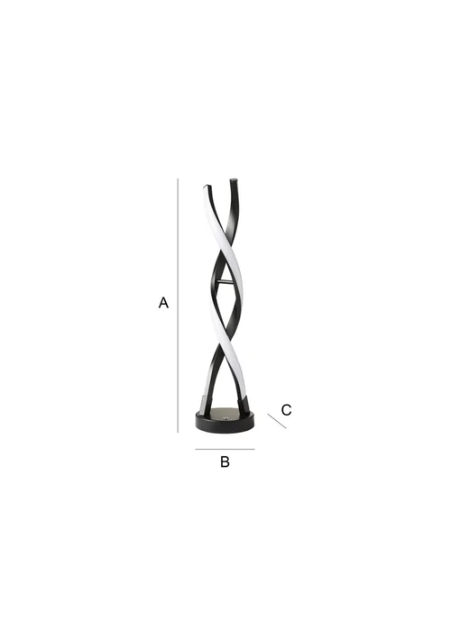 ValueLights Infinity Matt Black Double Twist Integrated LED Table Lamp (48cm x 12cm x 12cm) - One Size Image 6