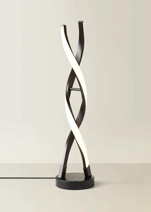 ValueLights Infinity Matt Black Double Twist Integrated LED Table Lamp (48cm x 12cm x 12cm) - One Size Image 3