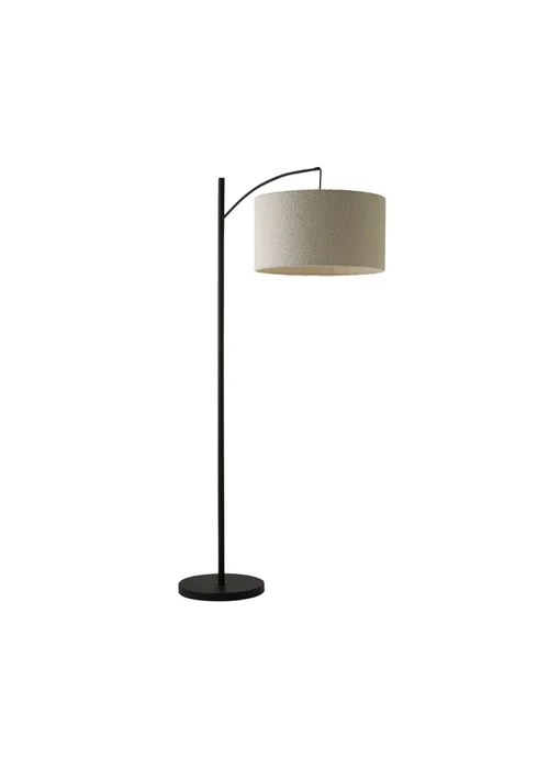 ValueLights Preto Cream Metal Floor Lamp Cream Boucle Shade (157cm x 33cm) - One Size Image 4