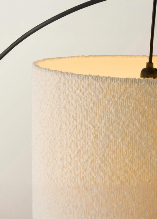 ValueLights Preto Cream Metal Floor Lamp Cream Boucle Shade (157cm x 33cm) - One Size Image 5