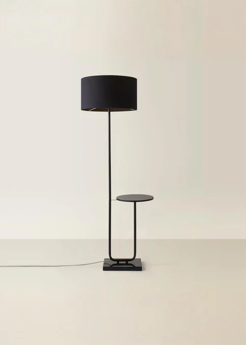 ValueLights Tavel Matt Black Floor Lamp Black Shade (132.5cm x 14cm x 35cm) - One Size Image 5
