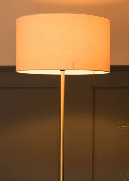 ValueLights Tavel Brushed Gold Floor Lamp Cream Shade (132.5cm x 14cm x 35cm) - One Size Image 5