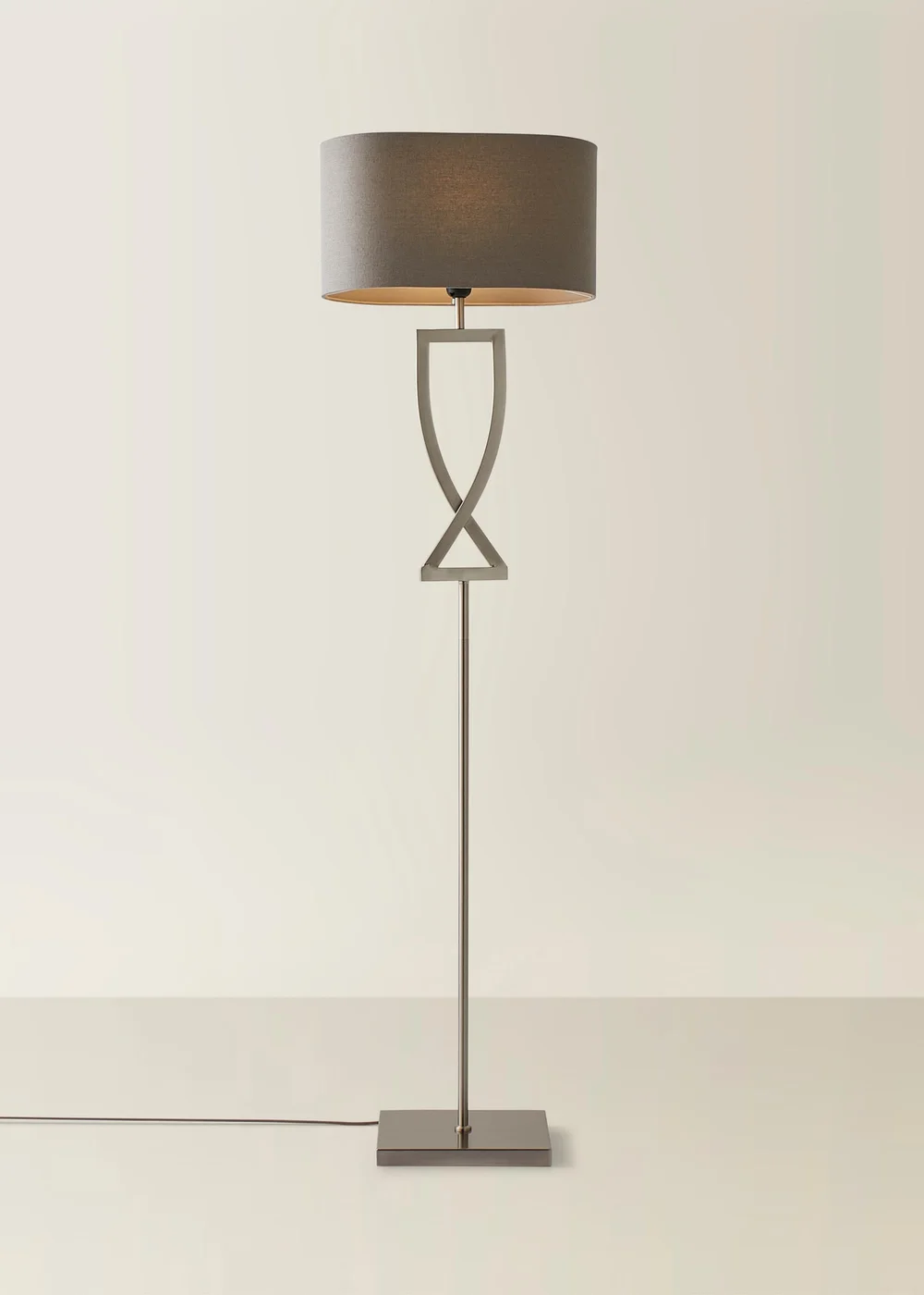 ValueLights Katniss Brushed Chrome Floor Lamp (145.5cm x 40cm x 25cm) - One Size Image 3