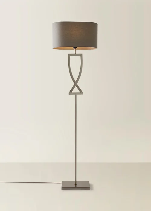 ValueLights Katniss Brushed Chrome Floor Lamp (145.5cm x 40cm x 25cm) - One Size Image 3