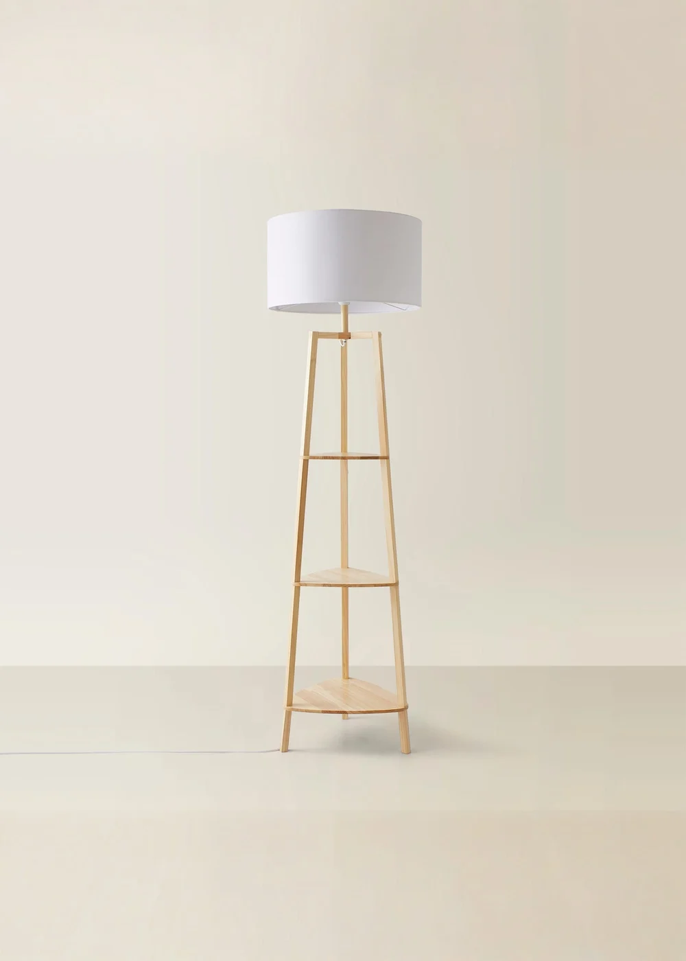 ValueLights Hiru Natural Wood 3 Tier Shelf Floor Lamp (25cm x 47cm x 47.5cm) - One Size Image 5