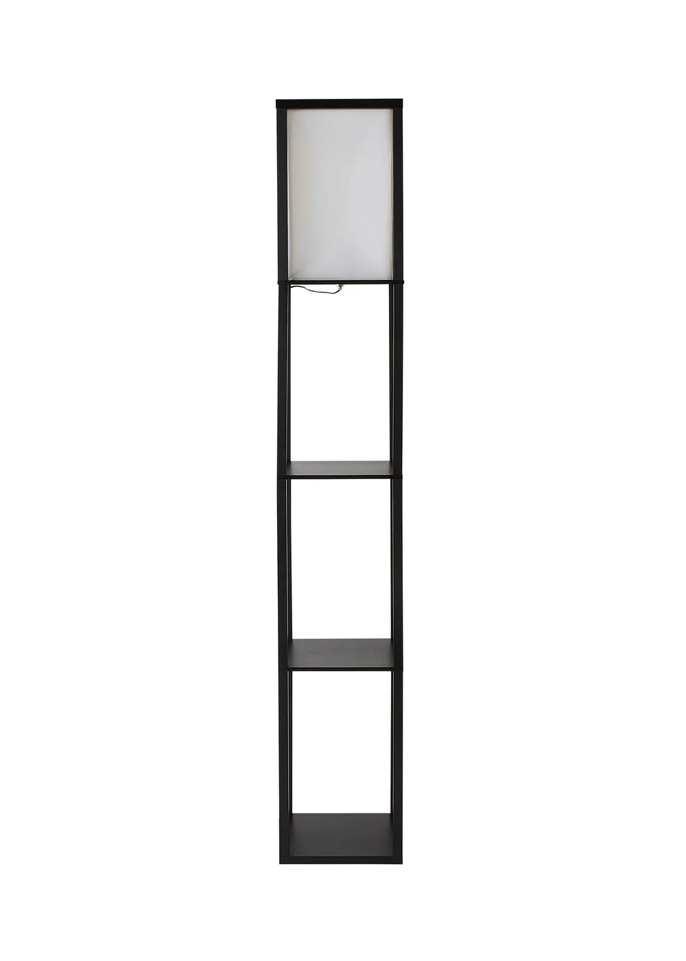 ValueLights Struttura Black Wooden Shelves Floor Lamp (159cm x 26cm x 26cm) - One Size Image 5