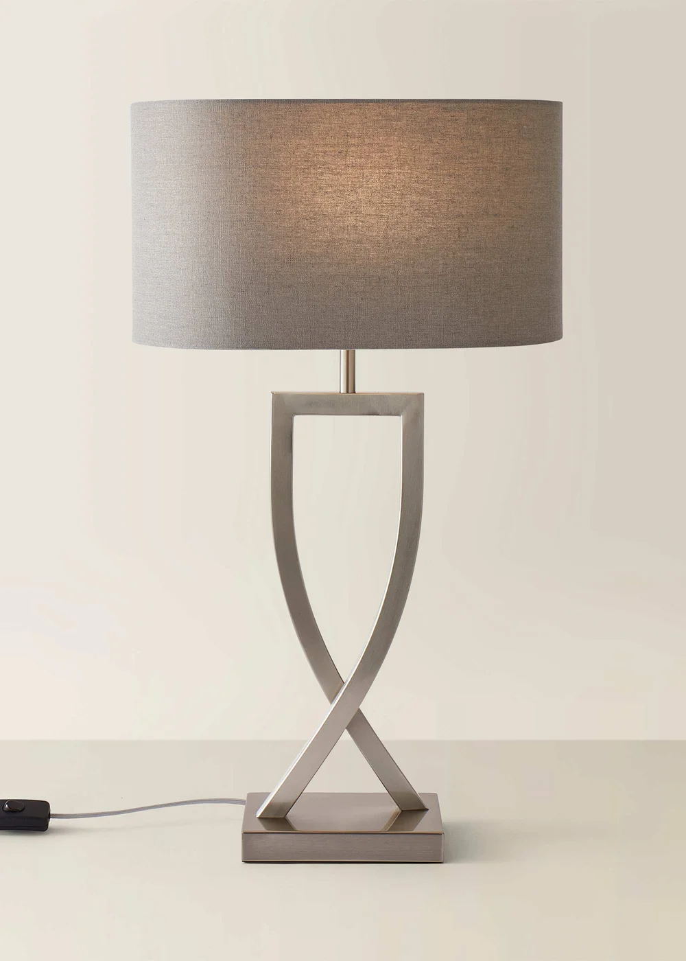 ValueLights Katniss Brushed Chrome Table Lamp (63cm x 36cm x 21.5cm) - One Size Image 3