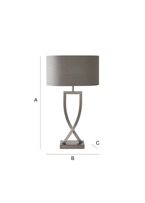 ValueLights Katniss Brushed Chrome Table Lamp (63cm x 36cm x 21.5cm) - One Size Image 6