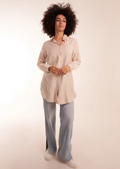 Blue Vanilla Beige Striped Shirt - M Image 4