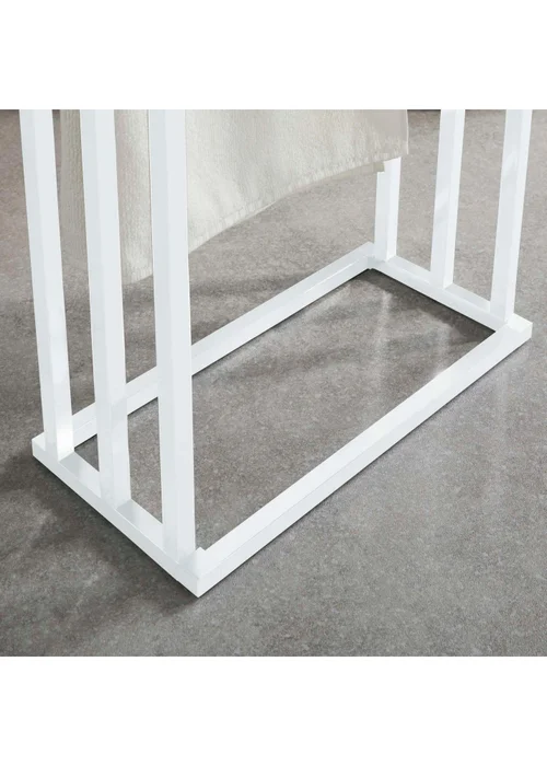 Lloyd Pascal 3-Rail Square Tube Towel Stand with Rectangular Base White - One Size Image 5