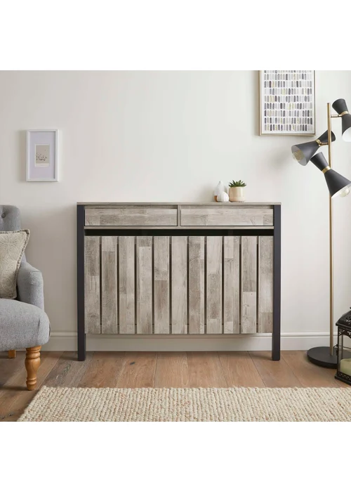 Lloyd Pascal Grey Madley Radiator Cover with 2 Drawers - One Size Image 1