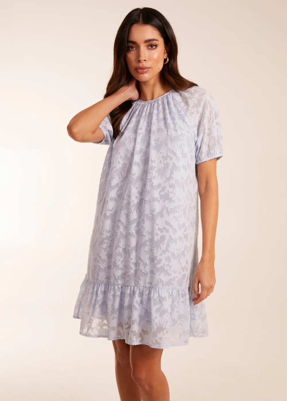Blue Vanilla Blue Jacquard Smock Mini Dress - S Image 2