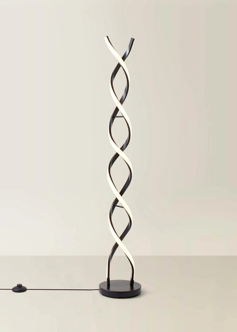 ValueLights Infinity Matt Black Double Twist Integrated LED Floor Lamp (120cm x 20cm x 20cm) - One Size Image 3