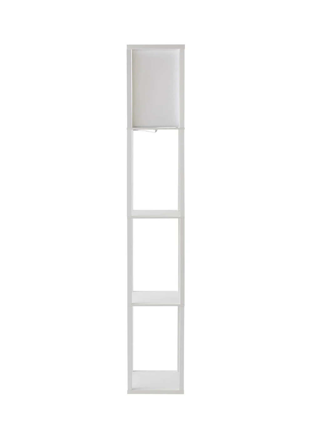 ValueLights Struttura White Wooden Shelves Floor Lamp (159cm x 26cm x 26cm) - One Size Image 6