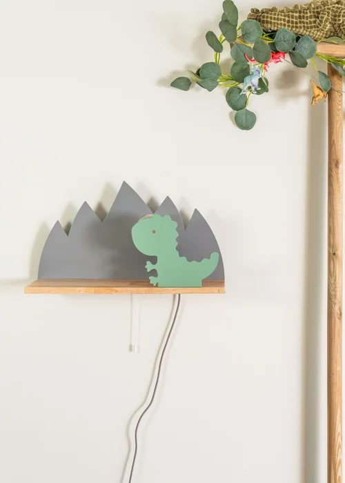 ValueLights Green and Grey Dinosaur Shelf Light (26cm x 46cm x 12cm) - One Size Image 3