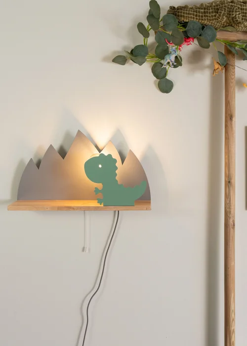 ValueLights Green and Grey Dinosaur Shelf Light (26cm x 46cm x 12cm) - One Size Image 5
