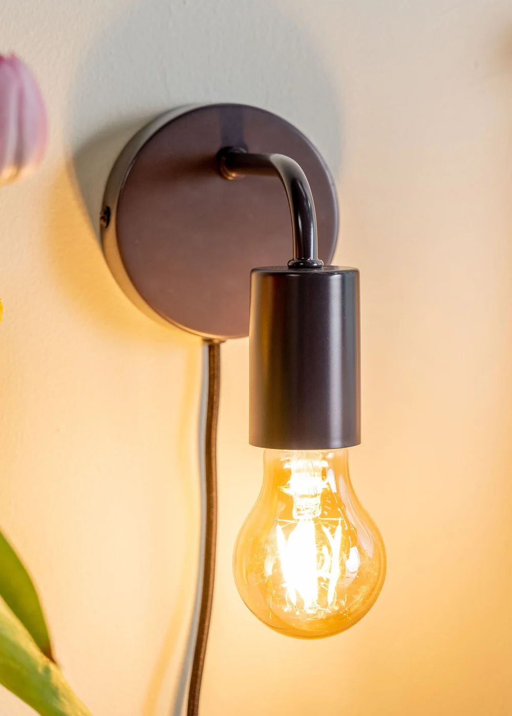ValueLights Jordy Charcoal Colour Pop Plug In Wall Light (13cm x 14cm x 10cm) - One Size Image 2