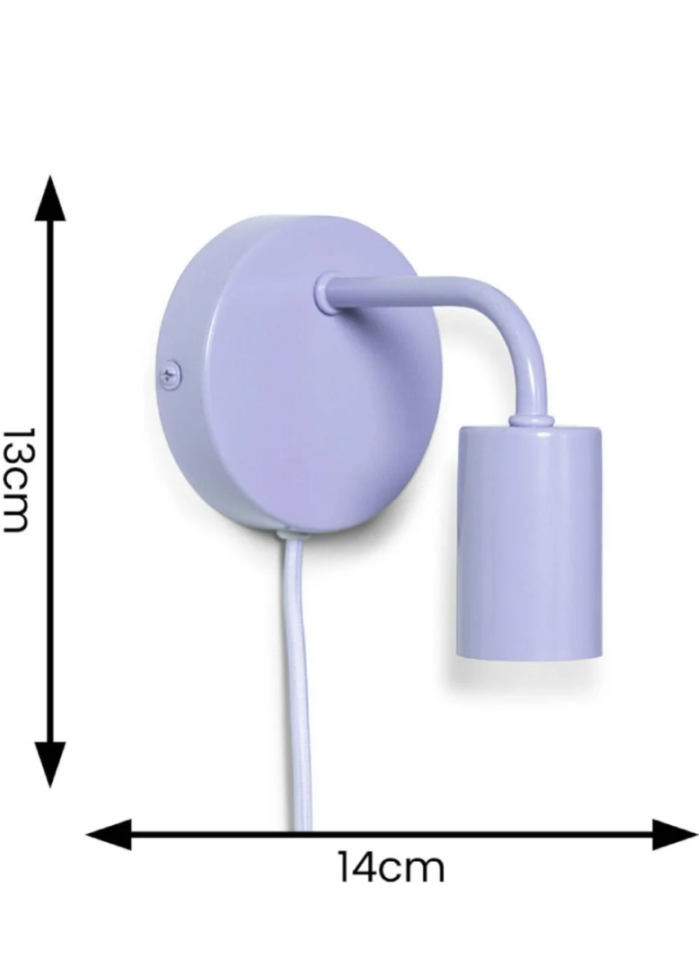 ValueLights Jordy Lilac Colour Pop Plug In Wall Light (13cm x 14cm x 10cm) - One Size Image 6