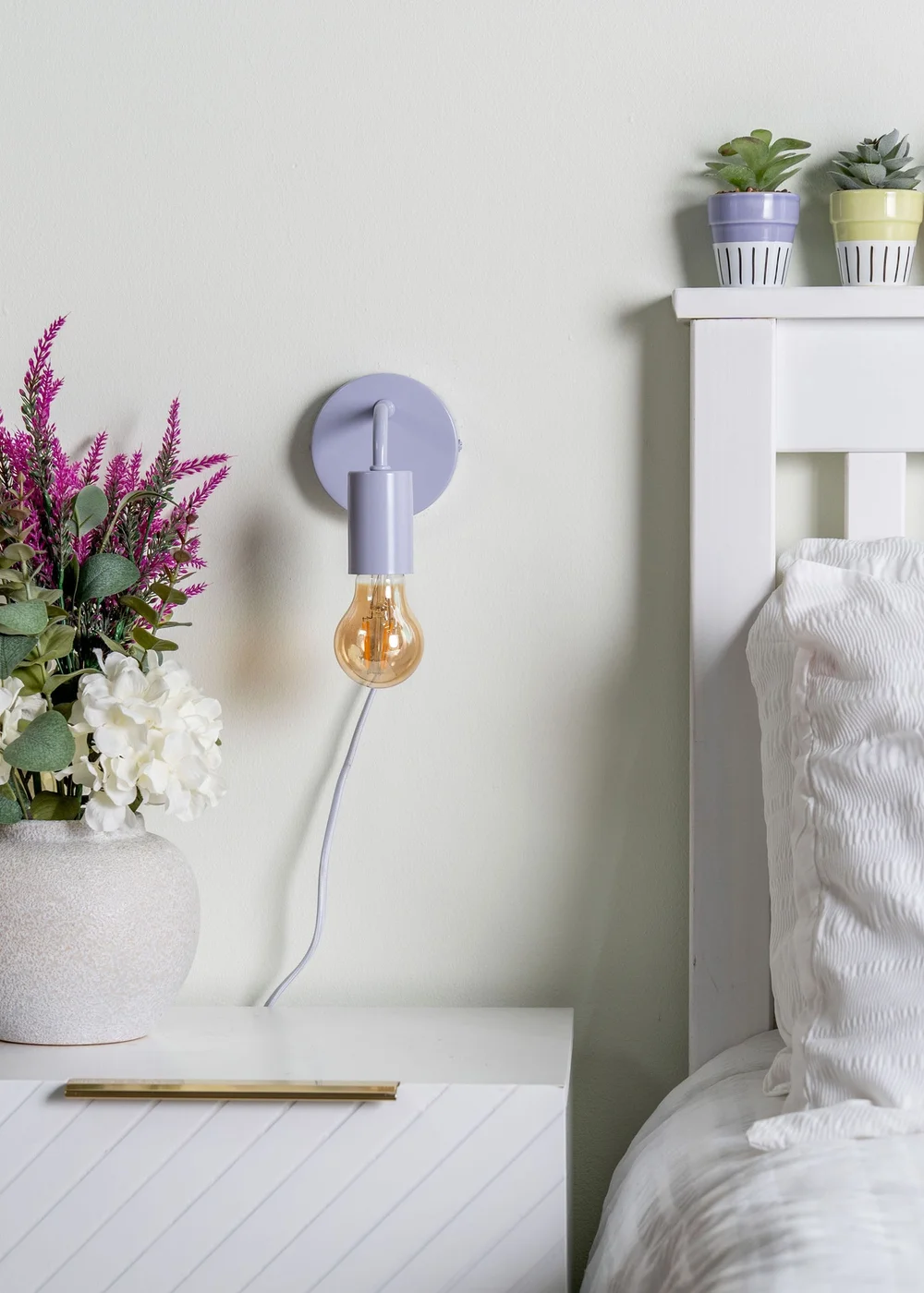 ValueLights Jordy Lilac Colour Pop Plug In Wall Light (13cm x 14cm x 10cm) - One Size Image 4